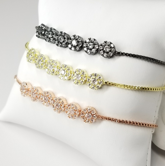 NEW Pave CZ Diamond Bracelet Slider - Picture 2 of 6